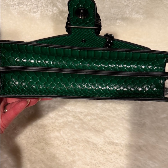 Faux Keather Green Snake Print Satchel Handbag Brand New - Picture 9 of 9